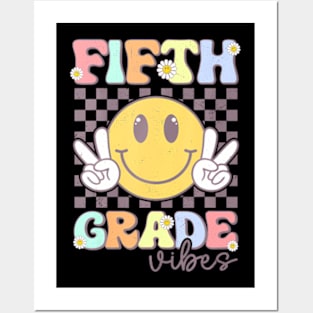 Fifth Grade Vibes Smile Face 5Th Grade Team Back To School Posters and Art